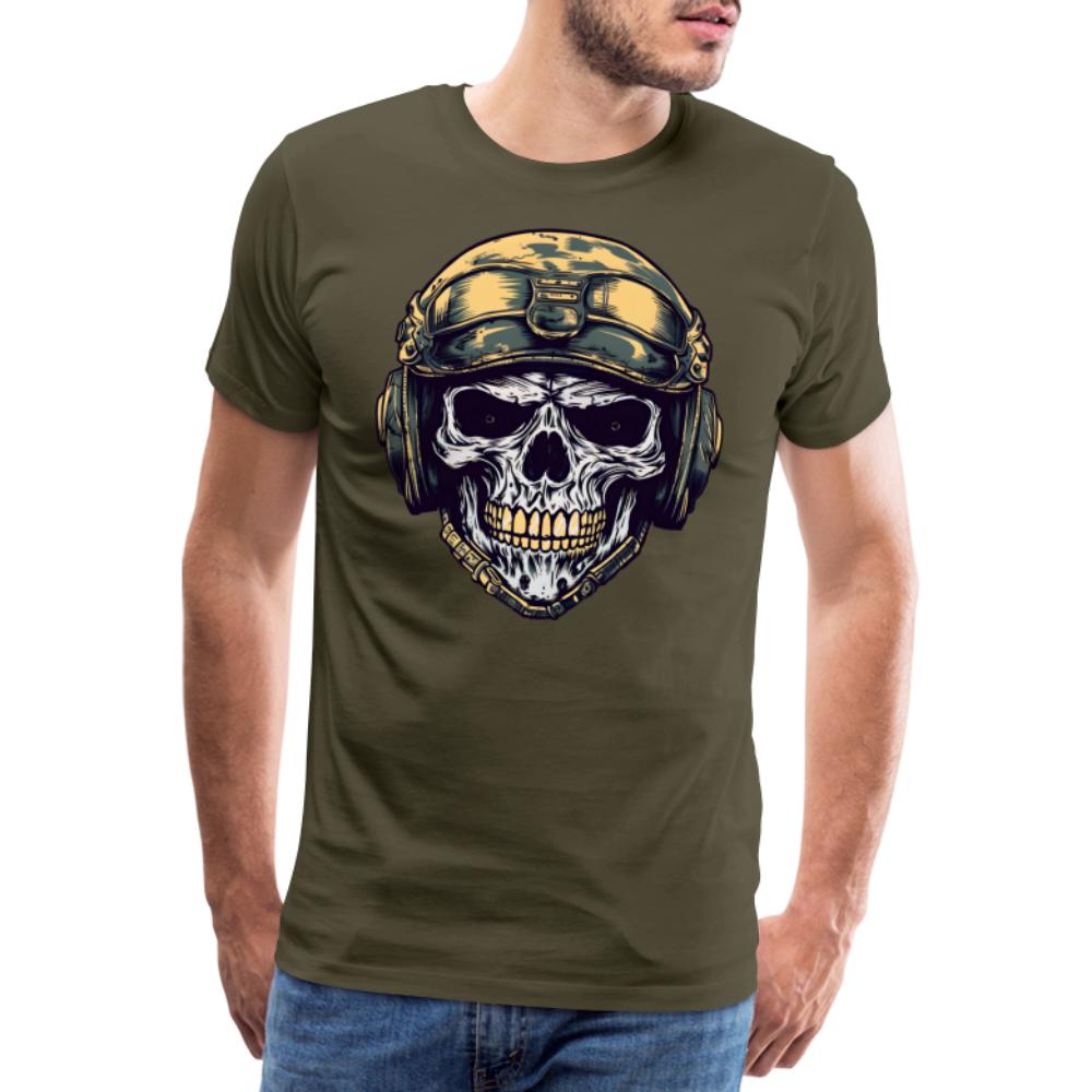 Military Skull Totenkopf Premium T-Shirt Herren - Khaki