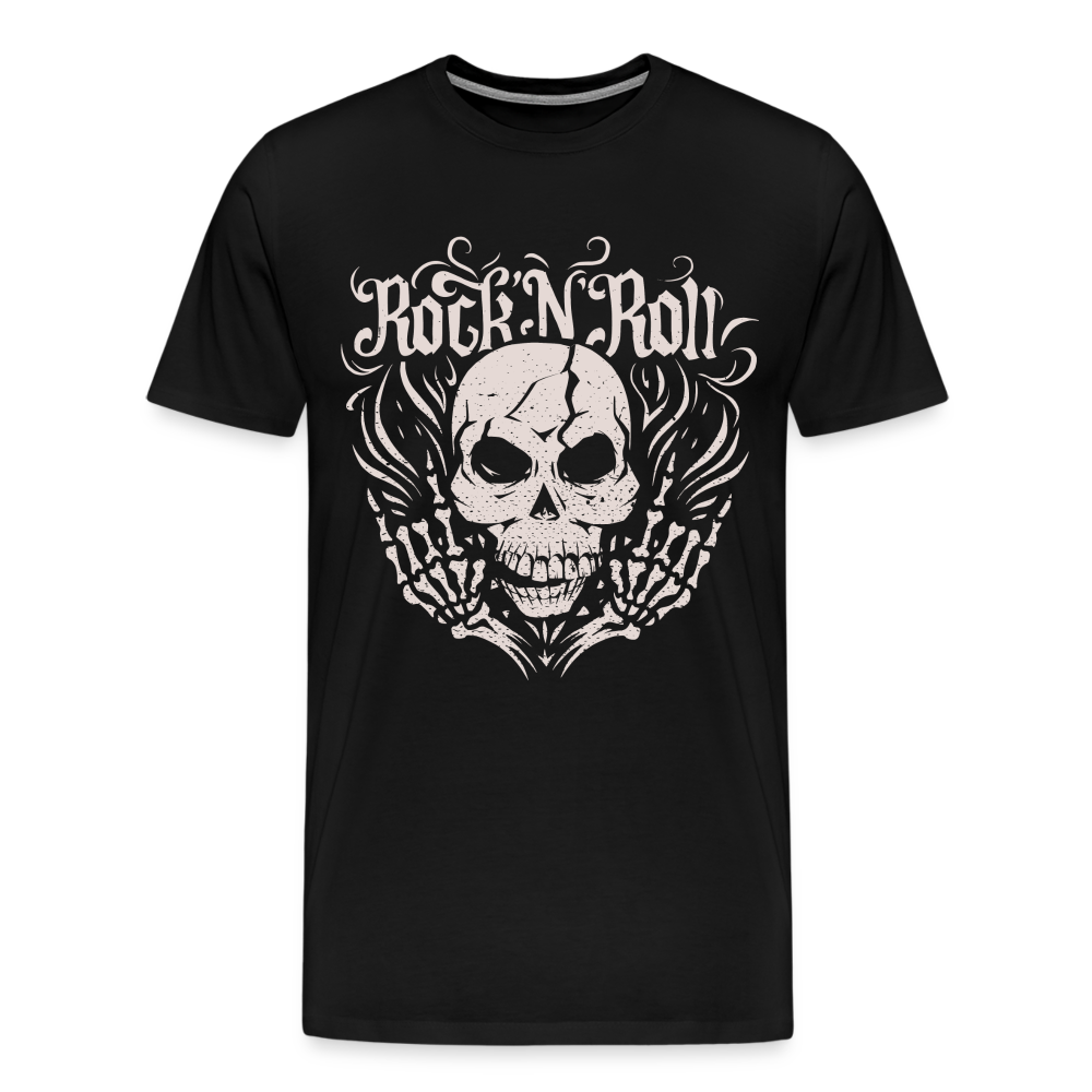 Rock and roll Skull Totenkopf Premium T-Shirt Herren - Schwarz