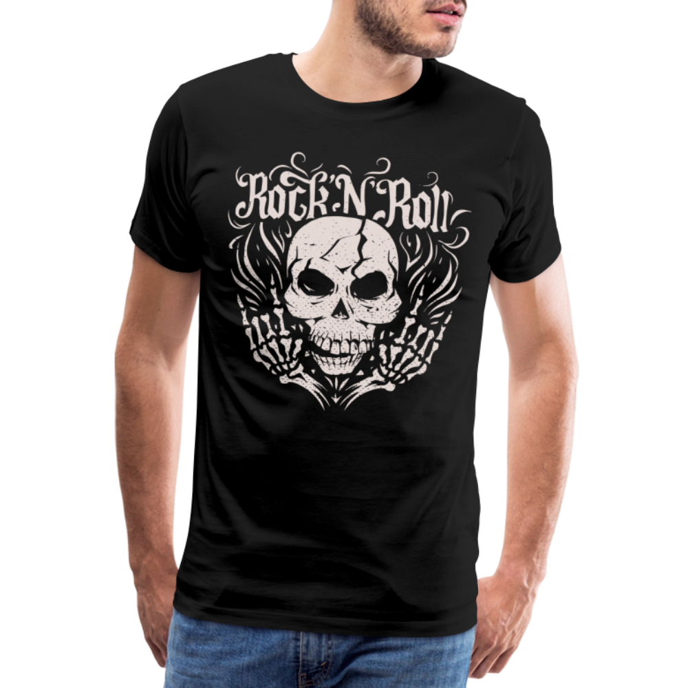 Rock and roll Skull Totenkopf Premium T-Shirt Herren - Schwarz