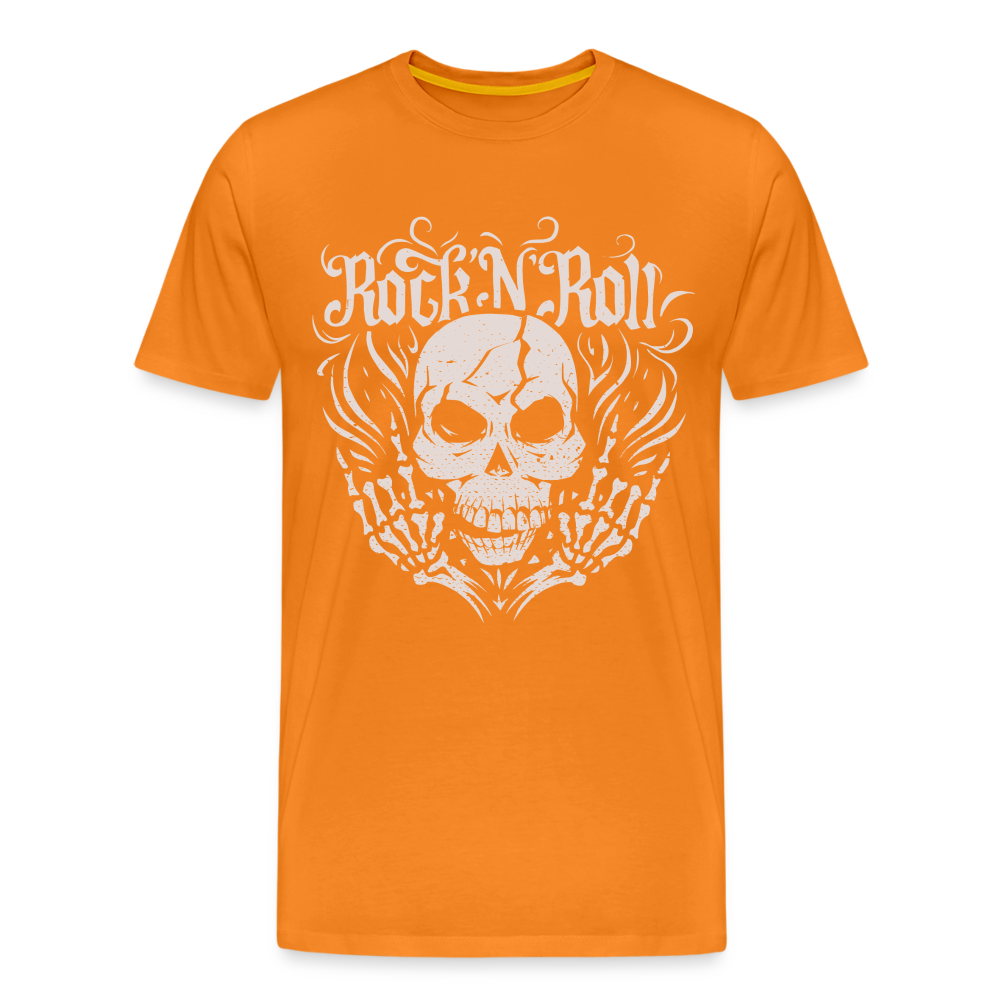 Rock and roll Skull Totenkopf Premium T-Shirt Herren - Orange
