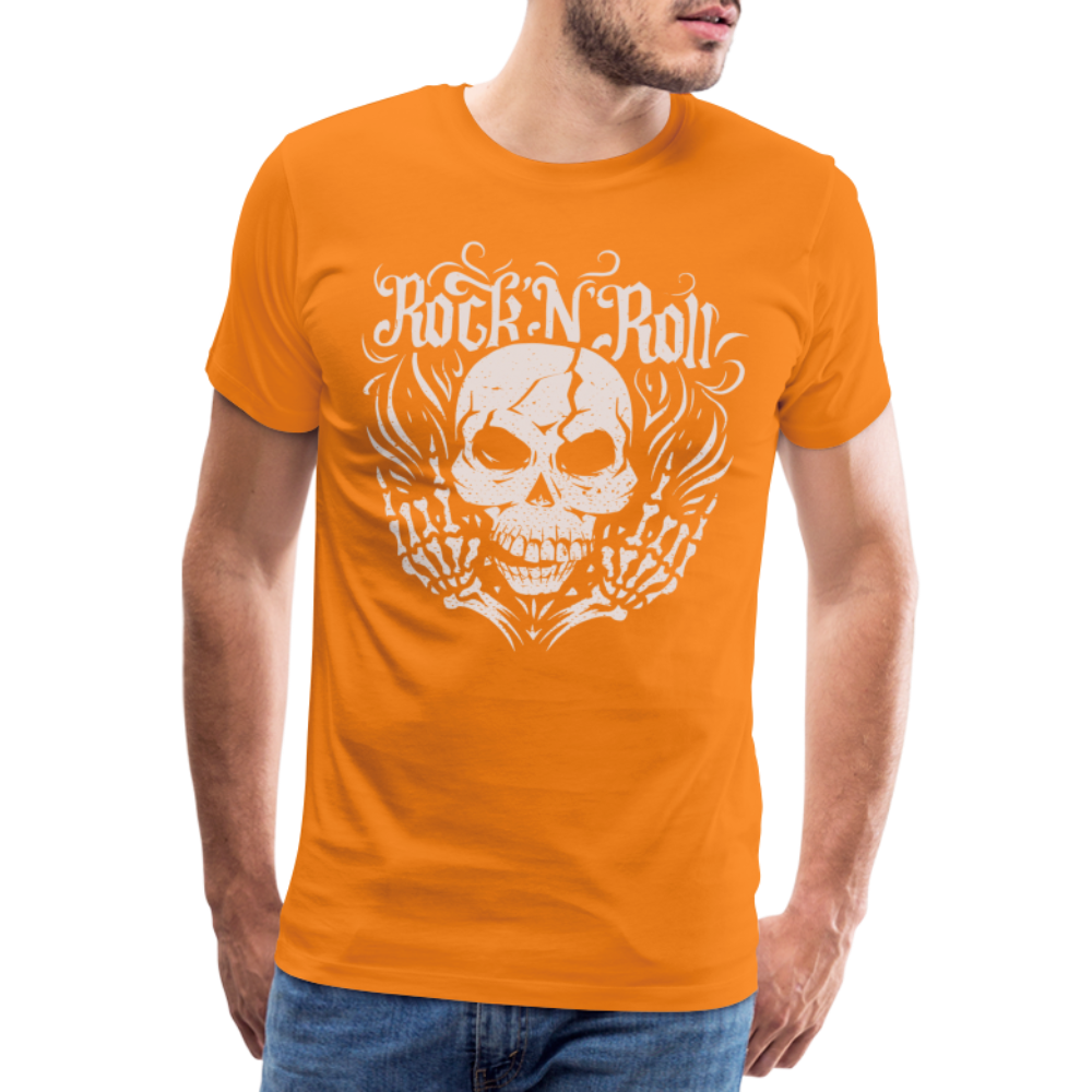 Rock and roll Skull Totenkopf Premium T-Shirt Herren - Orange