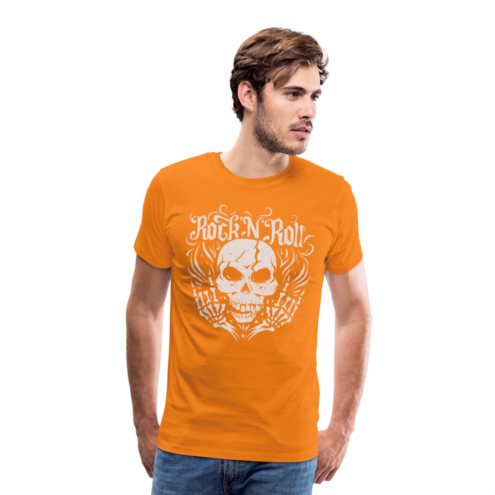 Rock and roll Skull Totenkopf Premium T-Shirt Herren - Orange
