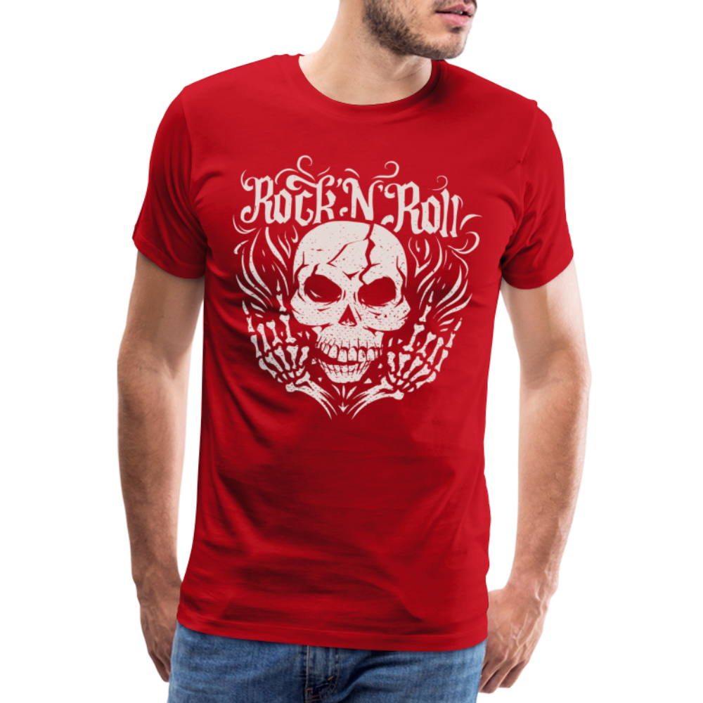 Rock and roll Skull Totenkopf Premium T-Shirt Herren - Rot