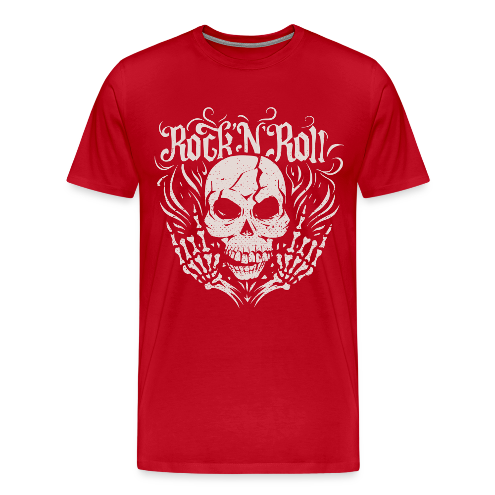 Rock and roll Skull Totenkopf Premium T-Shirt Herren - Rot