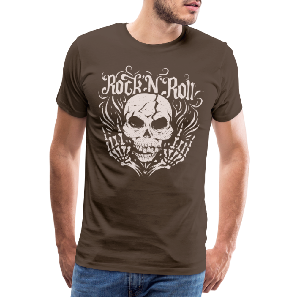 Rock and roll Skull Totenkopf Premium T-Shirt Herren - Edelbraun