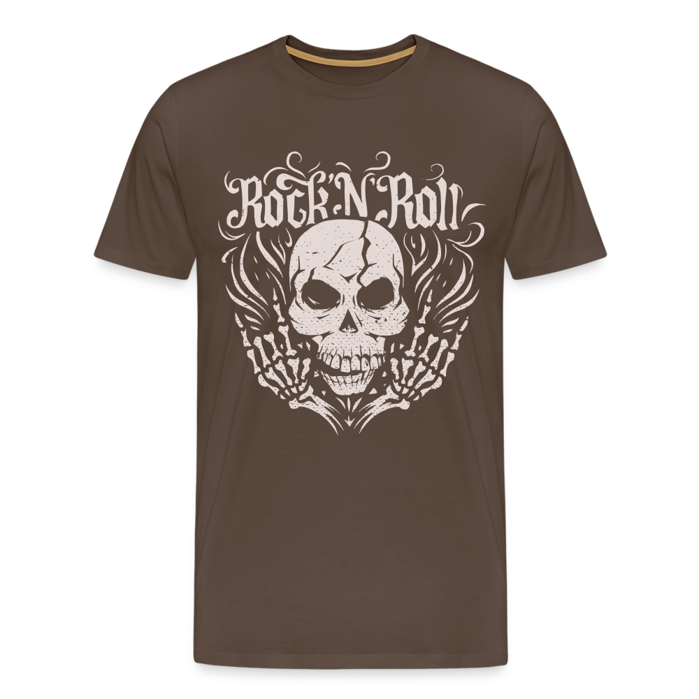 Rock and roll Skull Totenkopf Premium T-Shirt Herren - Edelbraun