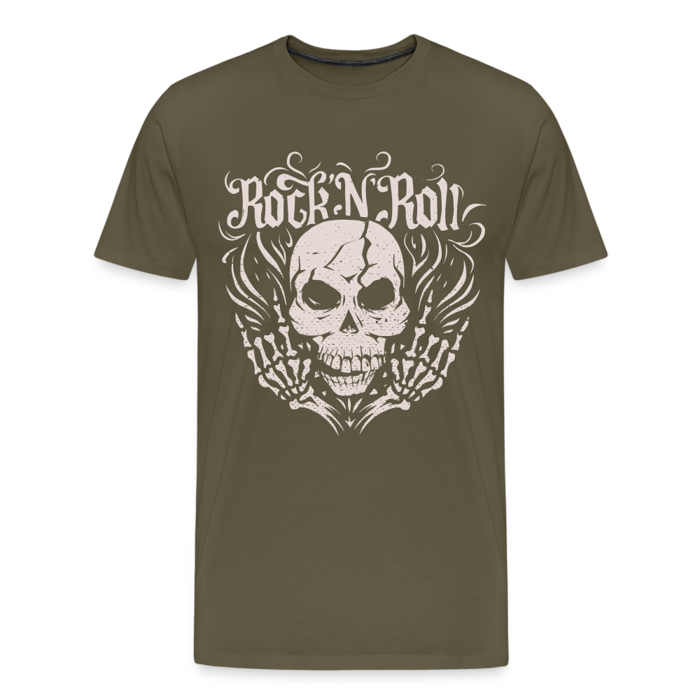 Rock and roll Skull Totenkopf Premium T-Shirt Herren - Khaki