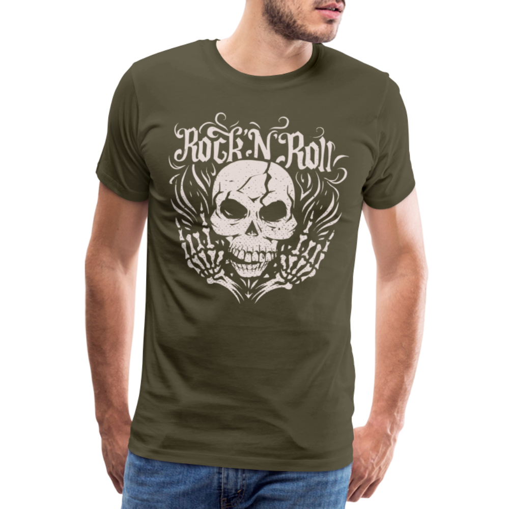 Rock and roll Skull Totenkopf Premium T-Shirt Herren - Khaki