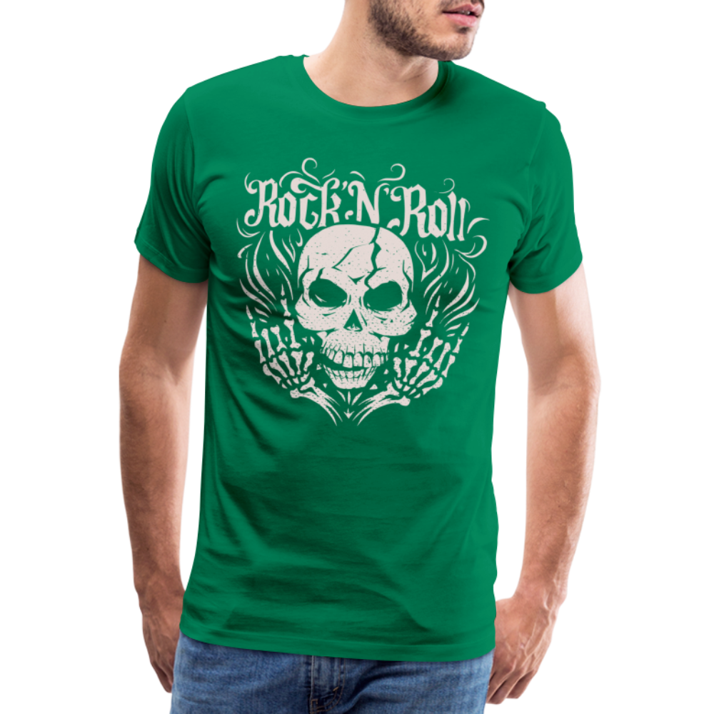 Rock and roll Skull Totenkopf Premium T-Shirt Herren - Kelly Green