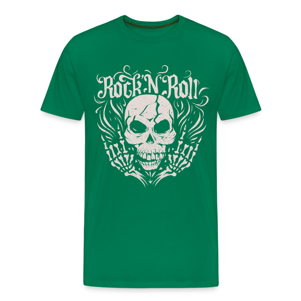 Rock and roll Skull Totenkopf Premium T-Shirt Herren - Kelly Green