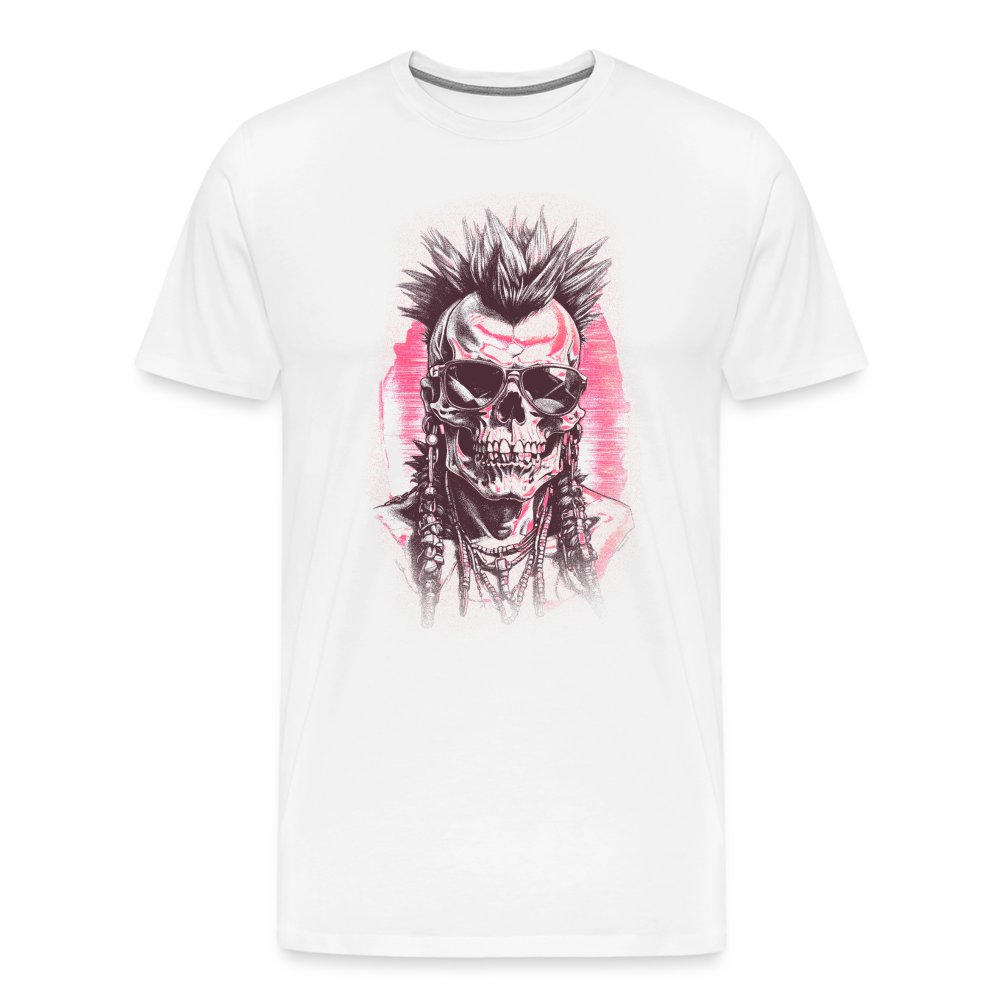 Skull Punk Totenkopf Premium T-Shirt Herren - Weiß