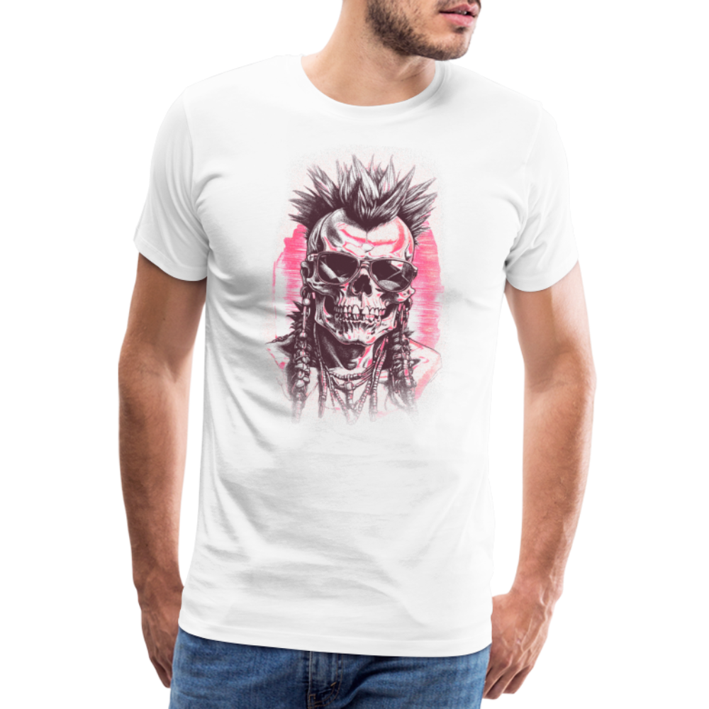 Skull Punk Totenkopf Premium T-Shirt Herren - Weiß