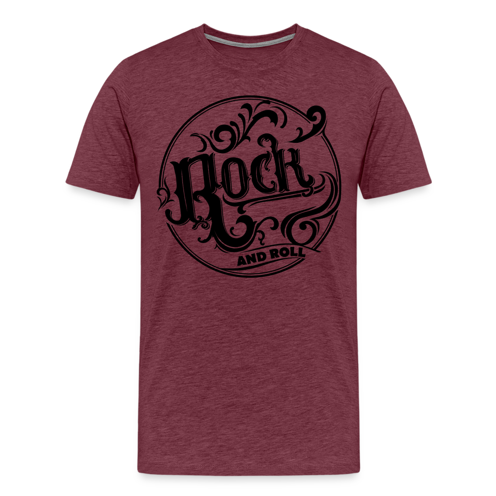 Rock and Roll 1 Premium T-Shirt Herren - Bordeauxrot meliert