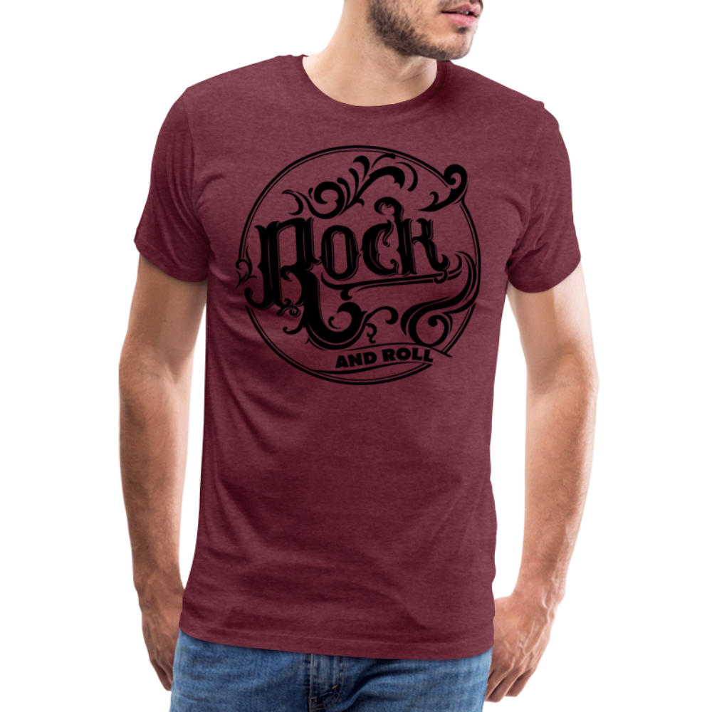 Rock and Roll 1 Premium T-Shirt Herren - Bordeauxrot meliert