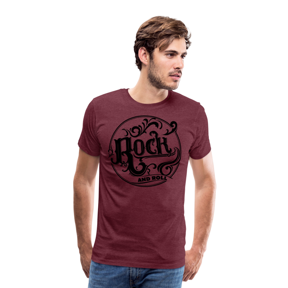 Rock and Roll 1 Premium T-Shirt Herren - Bordeauxrot meliert