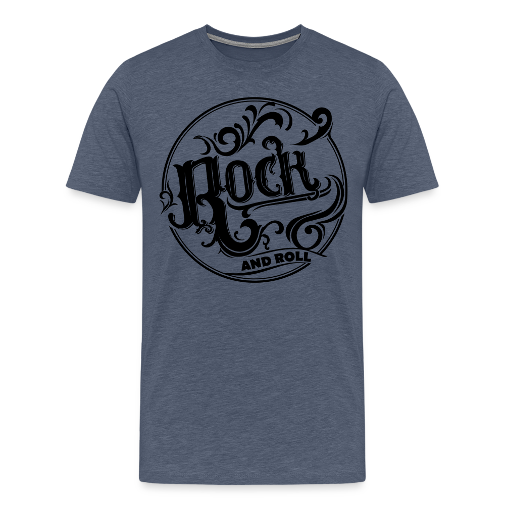 Rock and Roll 1 Premium T-Shirt Herren - Blau meliert