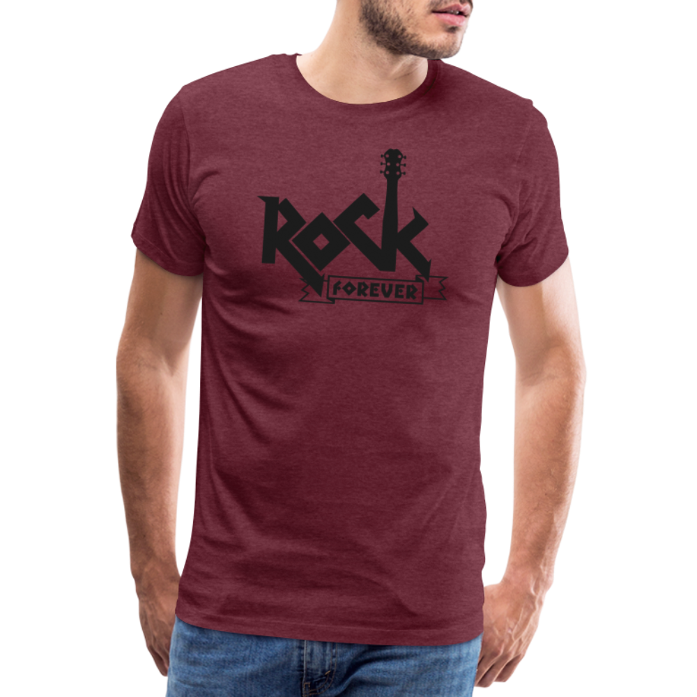 Rock forever Rock and Roll Premium T-Shirt Herren - Bordeauxrot meliert