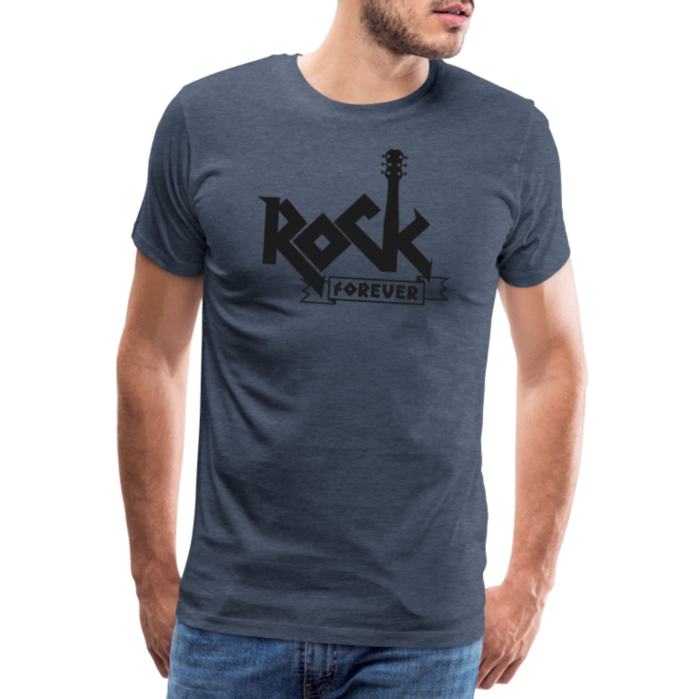 Rock forever Rock and Roll Premium T-Shirt Herren - Blau meliert