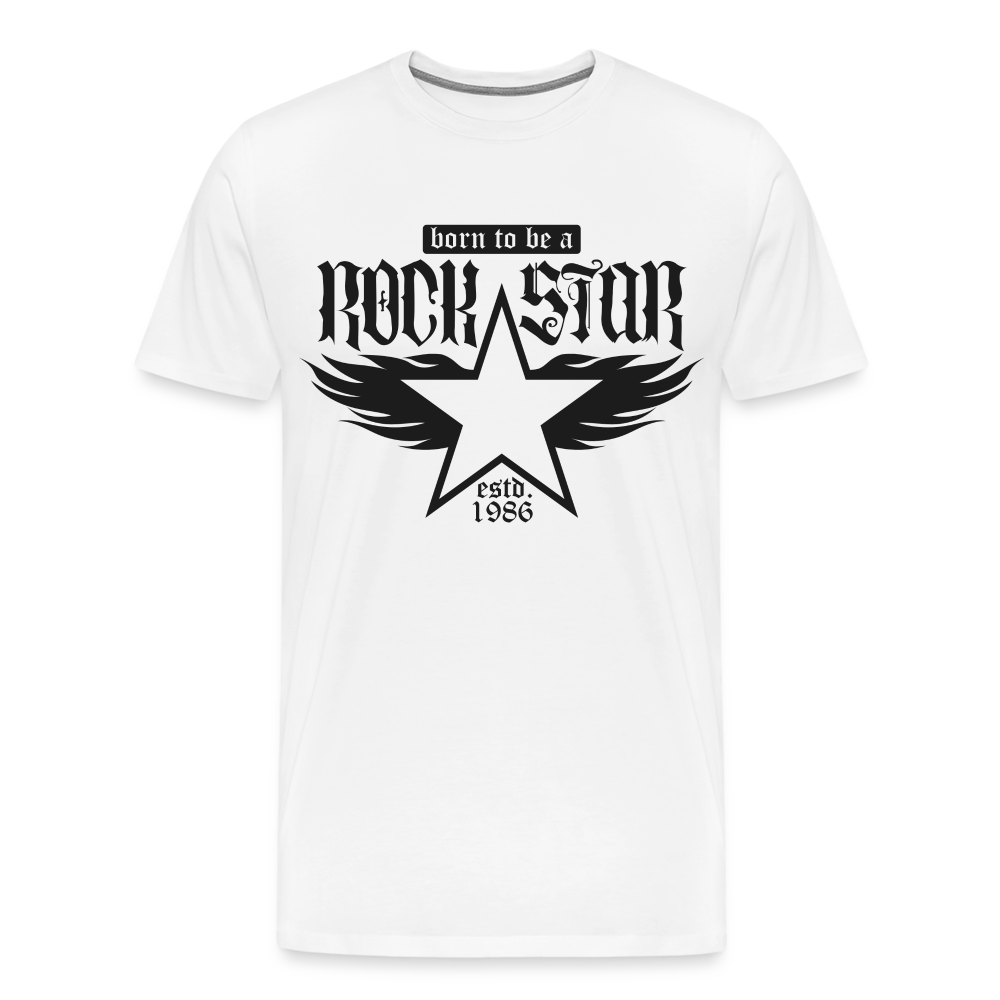 Rock Star Rock and Roll Premium T-Shirt Herren - Weiß