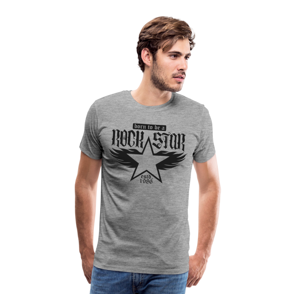 Rock Star Rock and Roll Premium T-Shirt Herren - Grau meliert
