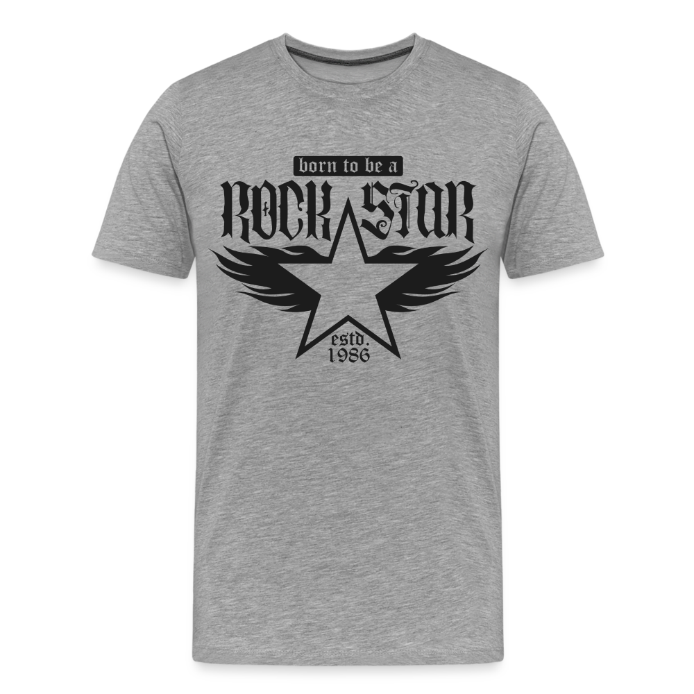Rock Star Rock and Roll Premium T-Shirt Herren - Grau meliert