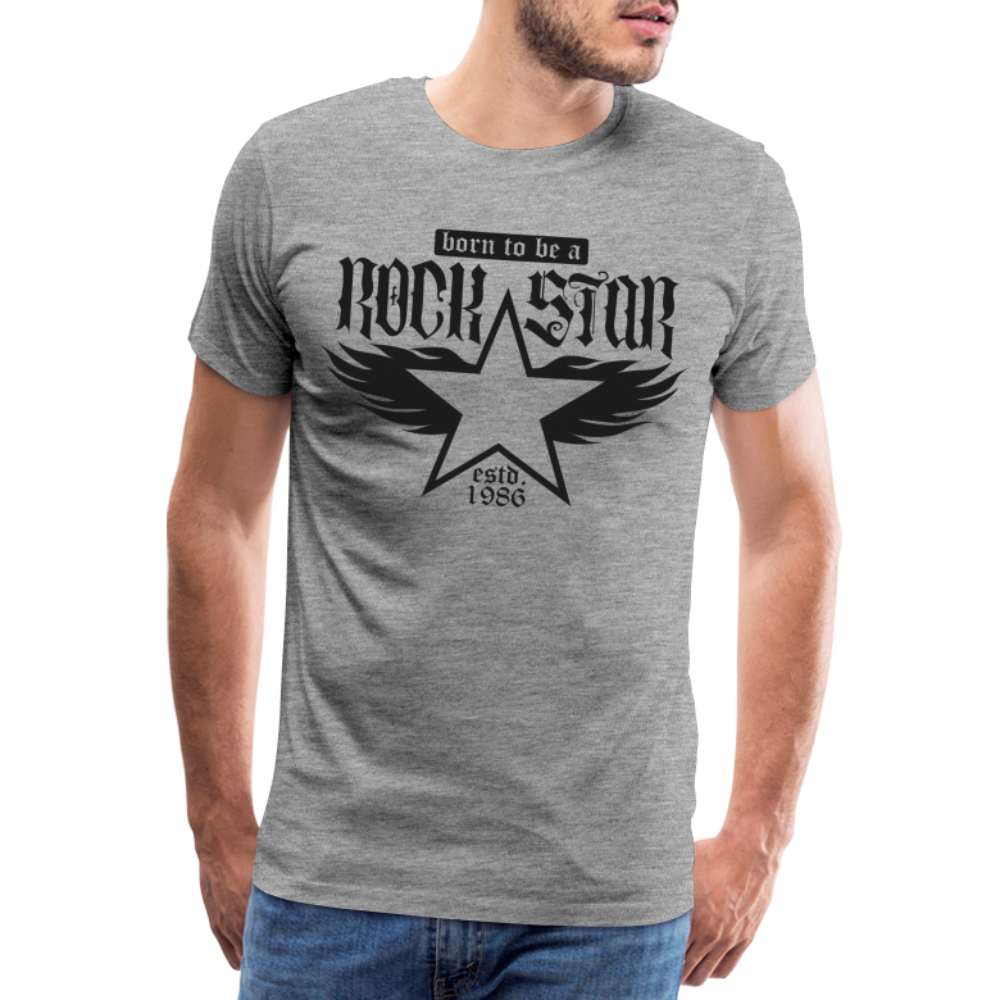 Rock Star Rock and Roll Premium T-Shirt Herren - Grau meliert