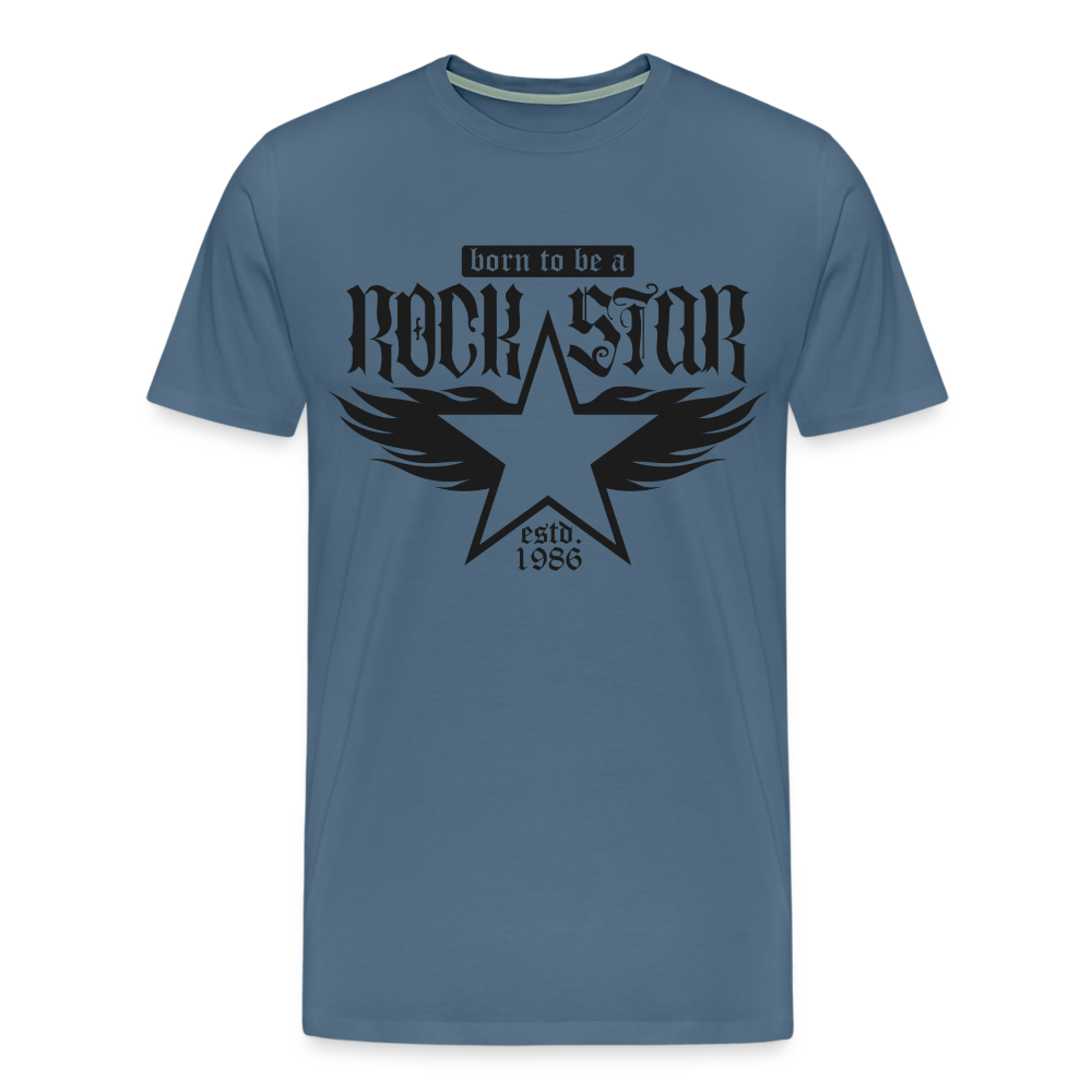 Rock Star Rock and Roll Premium T-Shirt Herren - Blaugrau