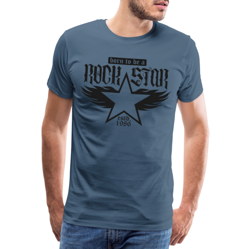 Rock Star Rock and Roll Premium T-Shirt Herren - Blaugrau