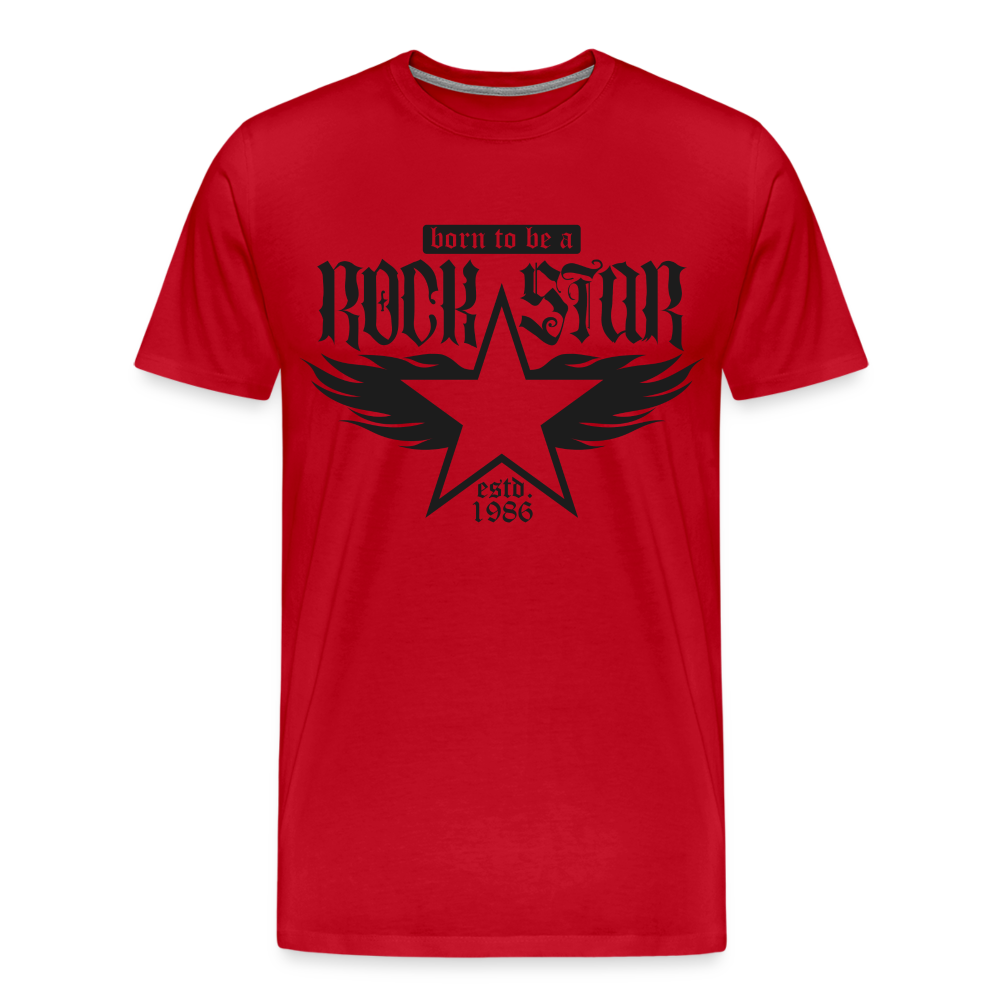 Rock Star Rock and Roll Premium T-Shirt Herren - Rot