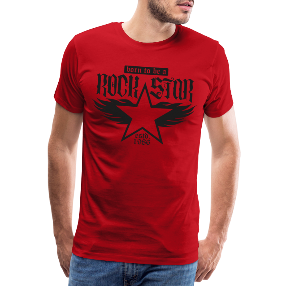 Rock Star Rock and Roll Premium T-Shirt Herren - Rot