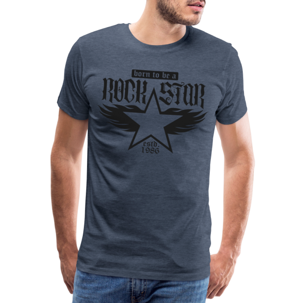 Rock Star Rock and Roll Premium T-Shirt Herren - Blau meliert