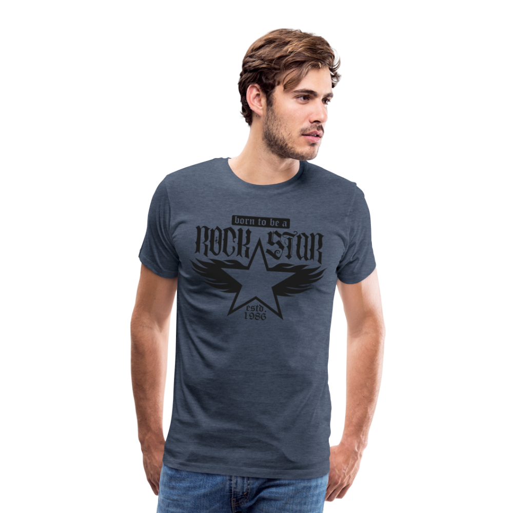 Rock Star Rock and Roll Premium T-Shirt Herren - Blau meliert