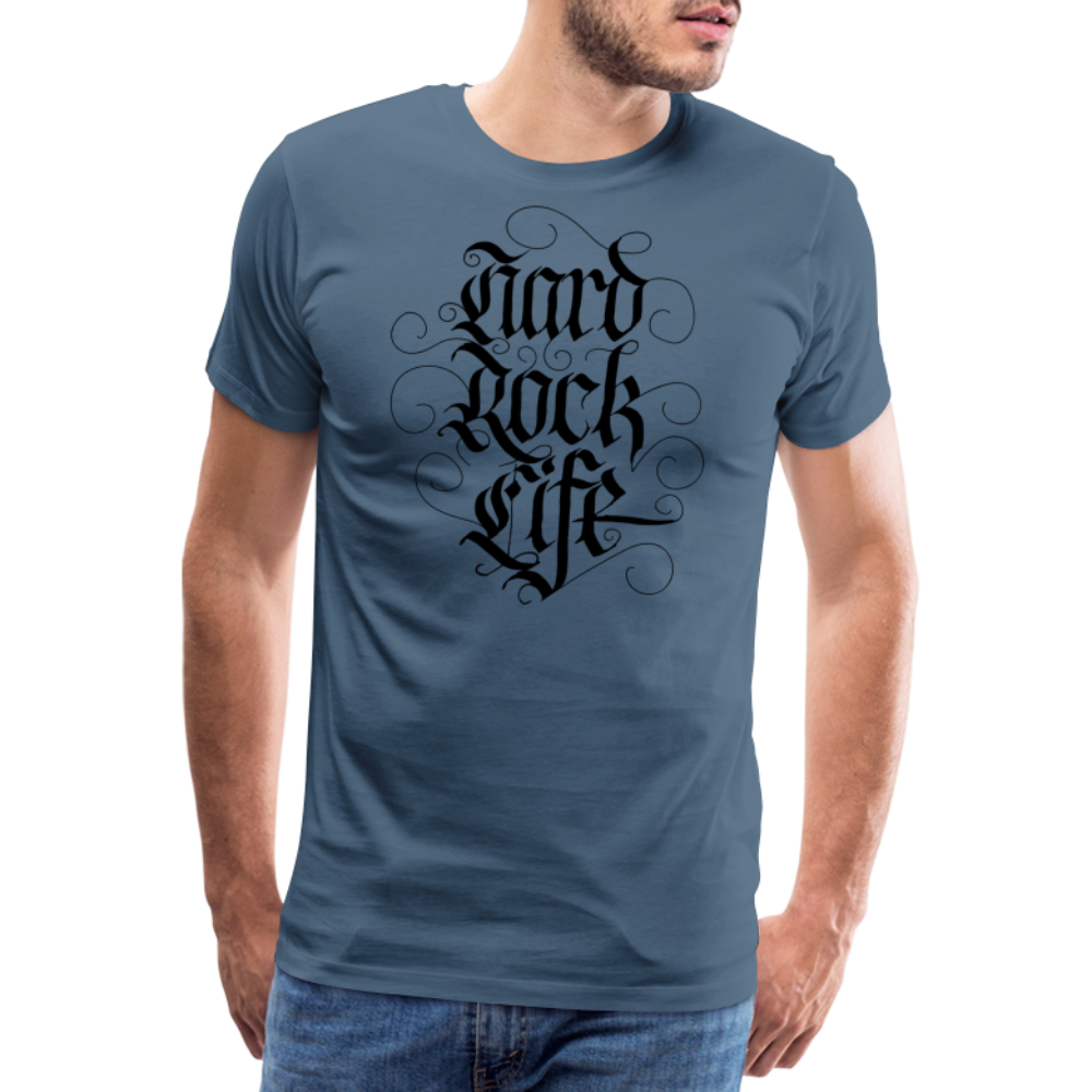 Hard Rock Life Rock and Roll Premium T-Shirt Herren - Blaugrau