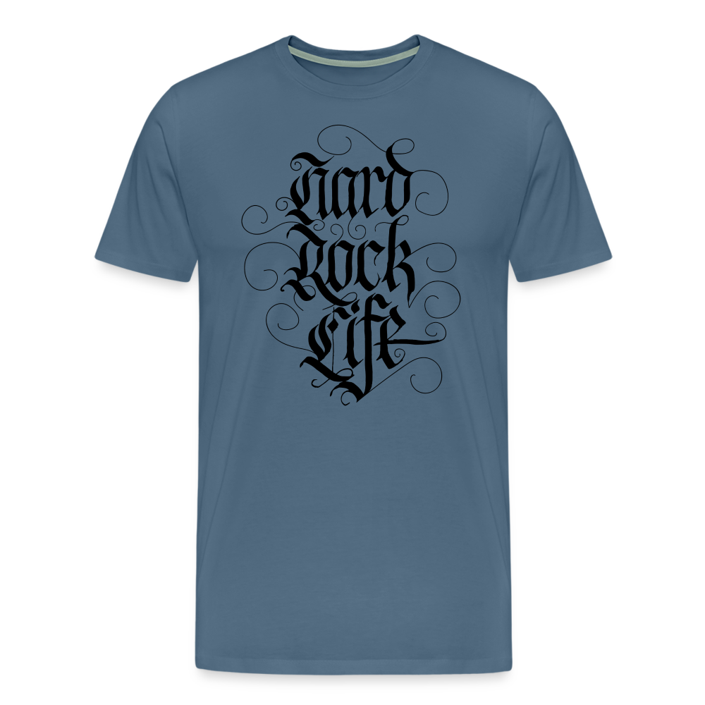 Hard Rock Life Rock and Roll Premium T-Shirt Herren - Blaugrau