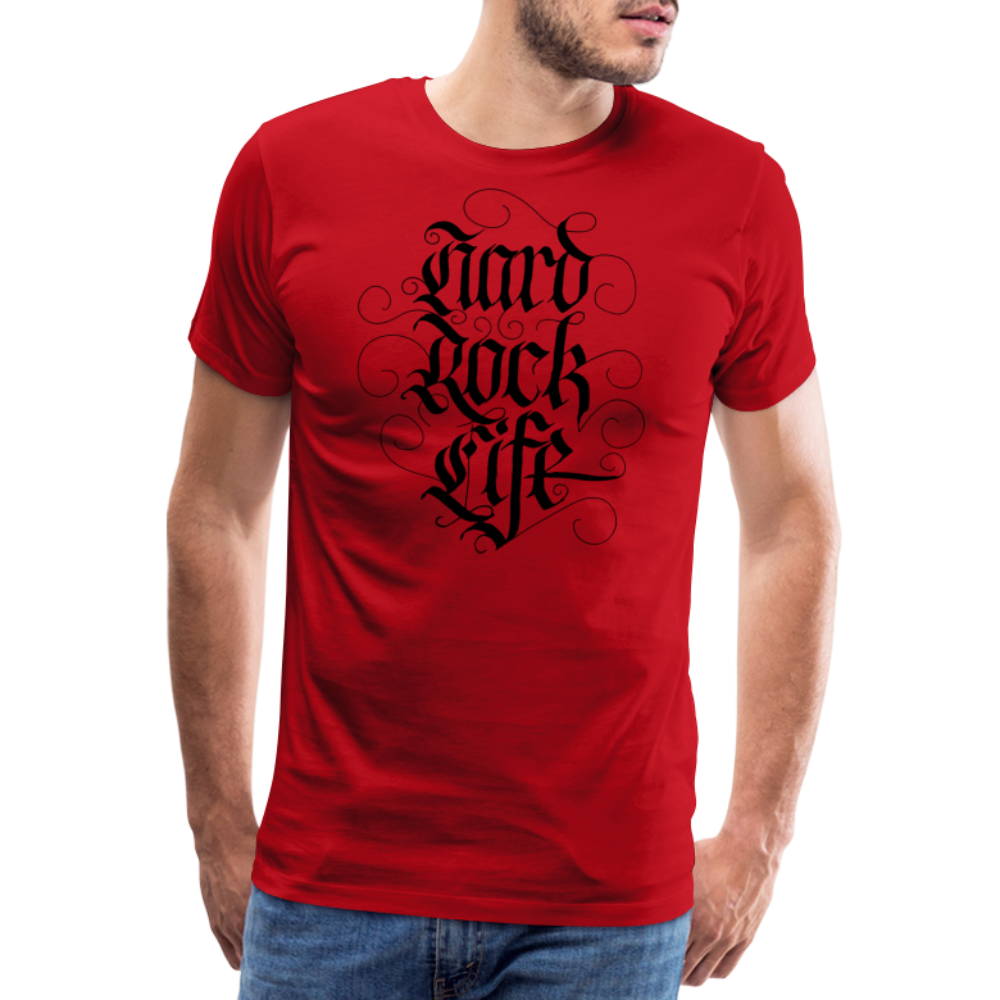 Hard Rock Life Rock and Roll Premium T-Shirt Herren - Rot