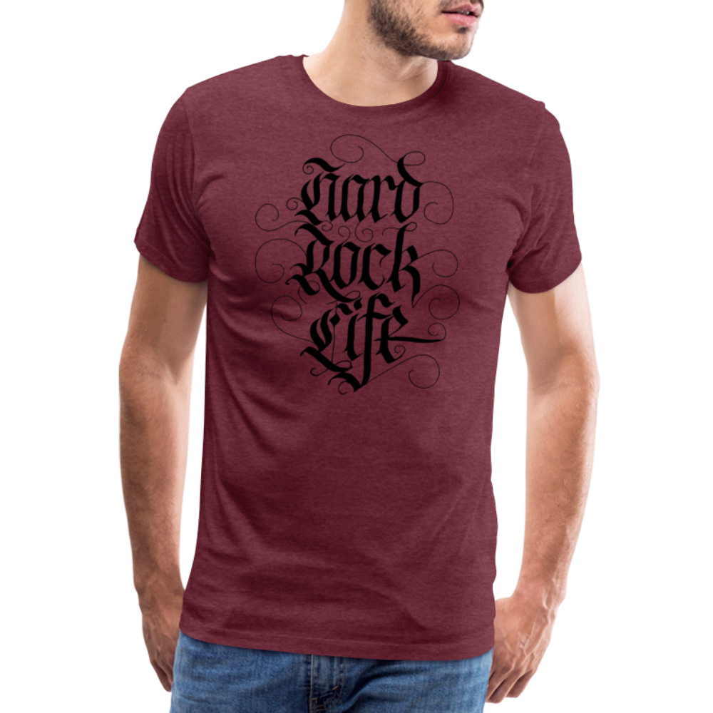Hard Rock Life Rock and Roll Premium T-Shirt Herren - Bordeauxrot meliert