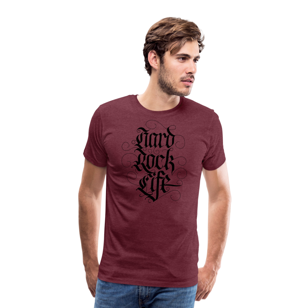 Hard Rock Life Rock and Roll Premium T-Shirt Herren - Bordeauxrot meliert