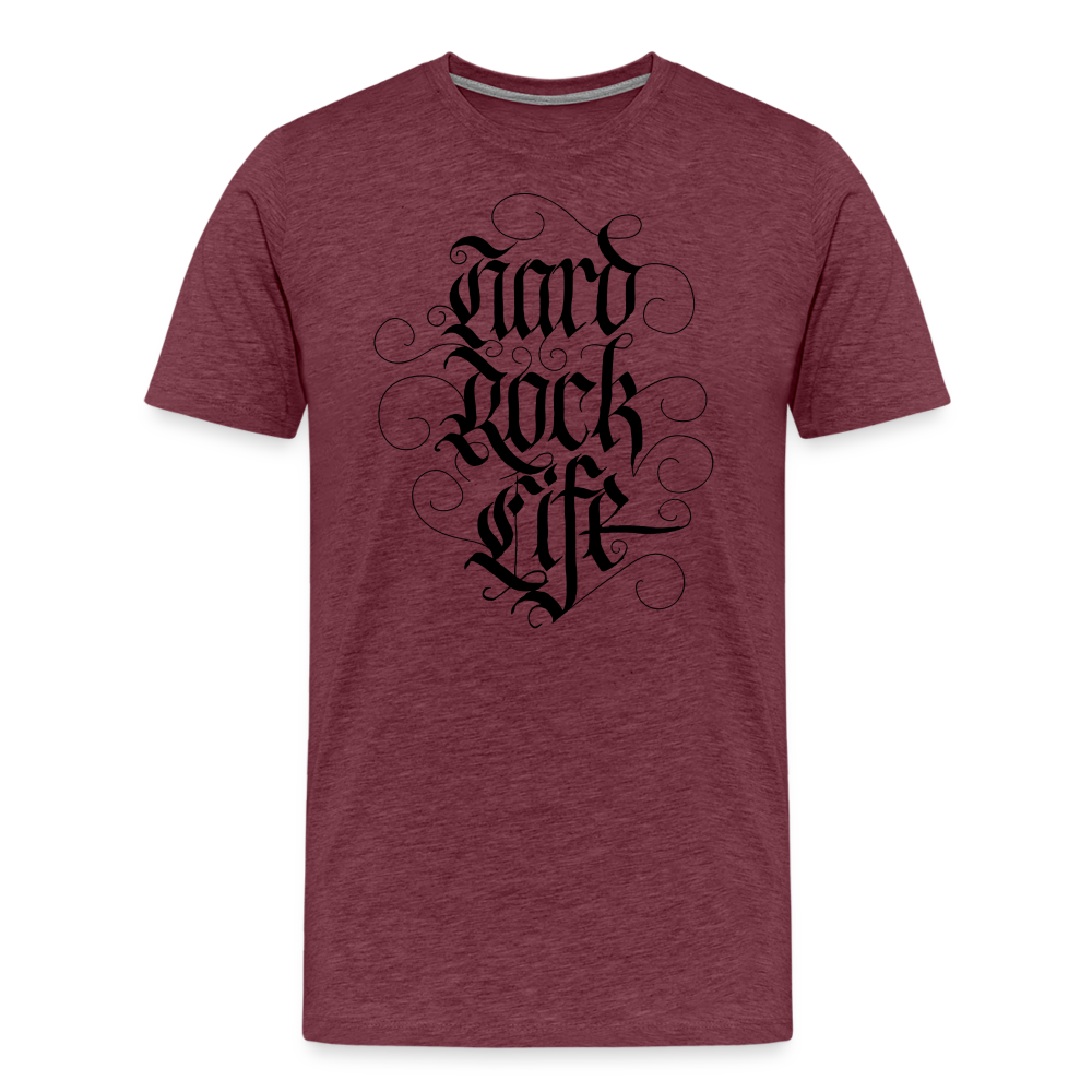 Hard Rock Life Rock and Roll Premium T-Shirt Herren - Bordeauxrot meliert