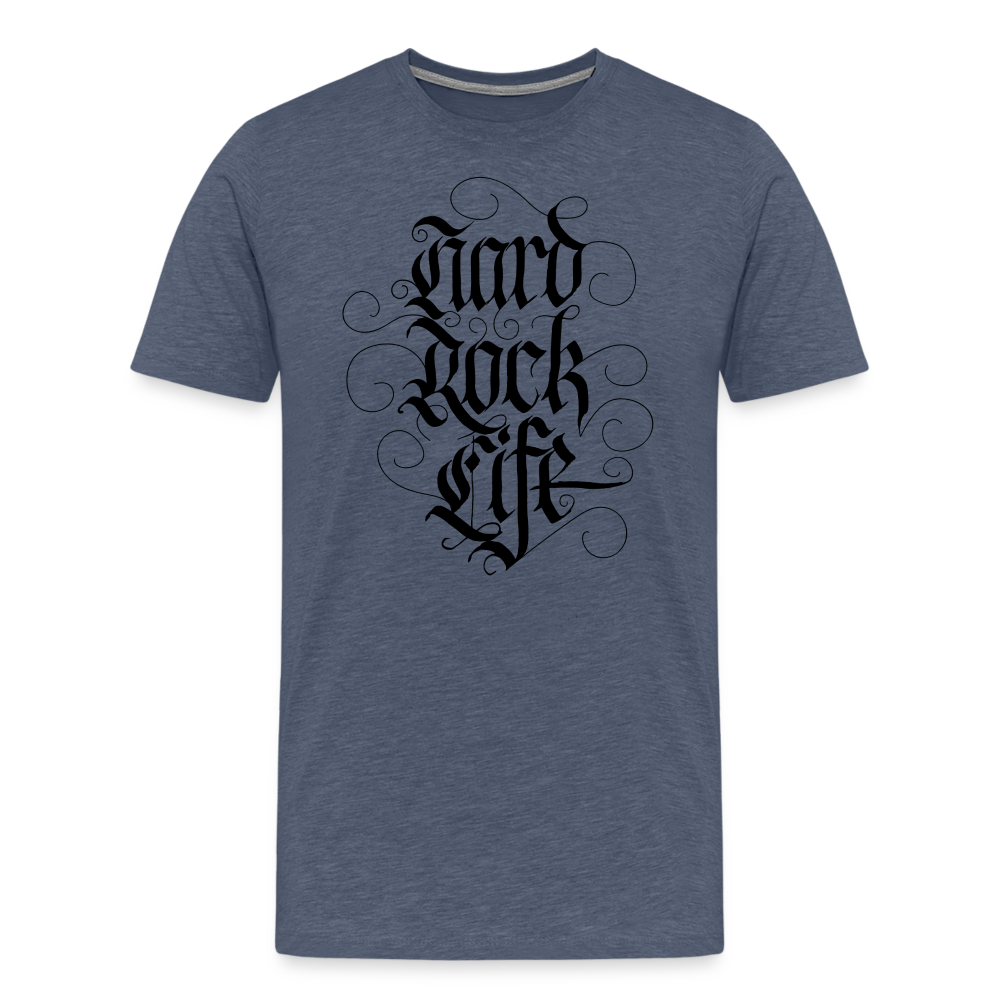 Hard Rock Life Rock and Roll Premium T-Shirt Herren - Blau meliert