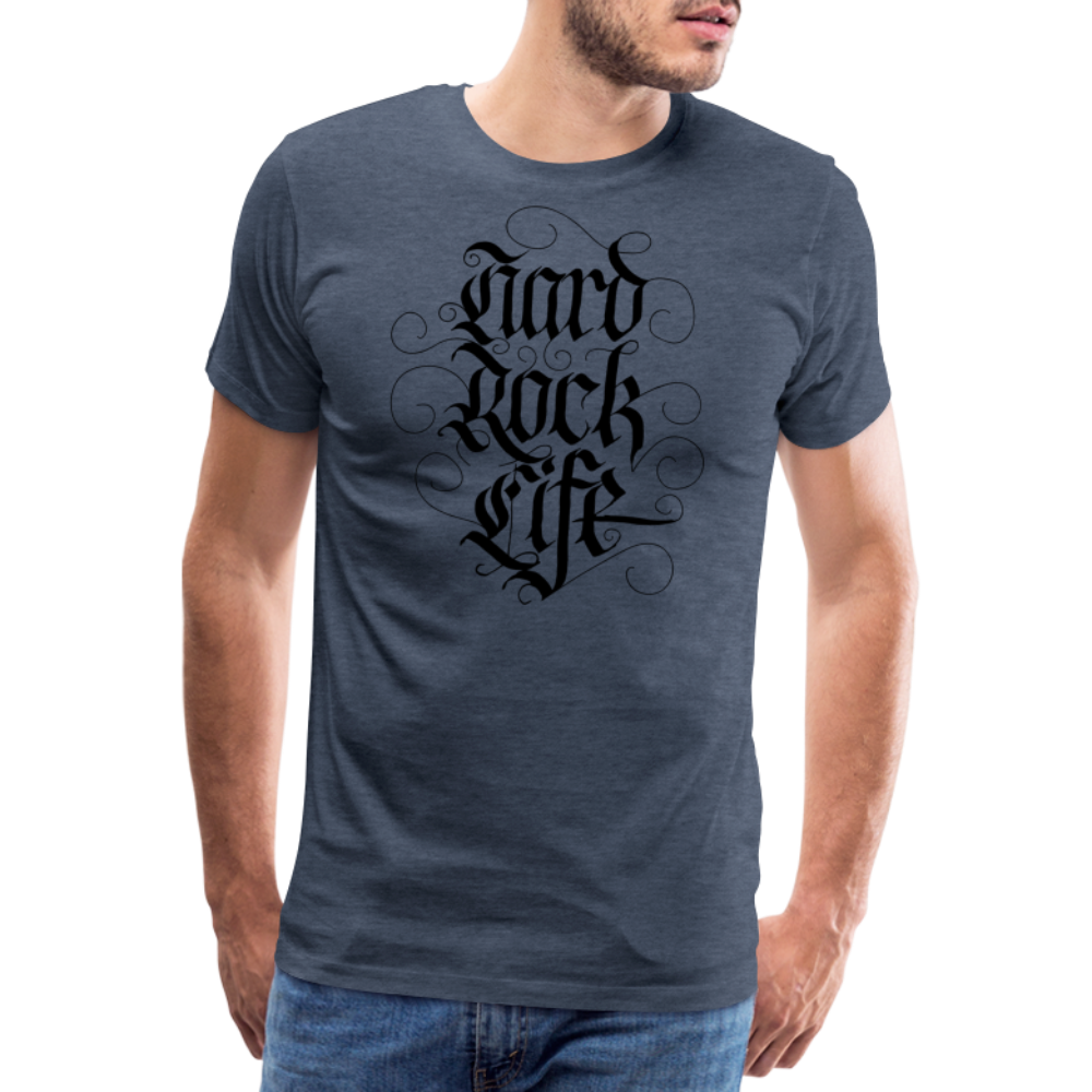 Hard Rock Life Rock and Roll Premium T-Shirt Herren - Blau meliert