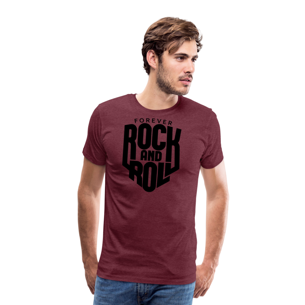 Forever Rock and Roll Premium T-Shirt Herren - Bordeauxrot meliert