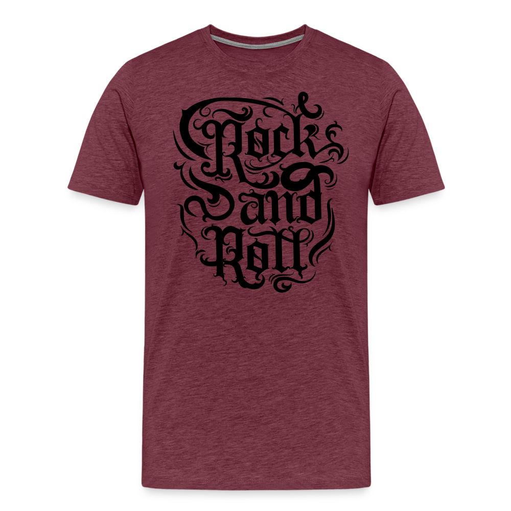Rock and Roll 3 Premium T-Shirt Herren - Bordeauxrot meliert
