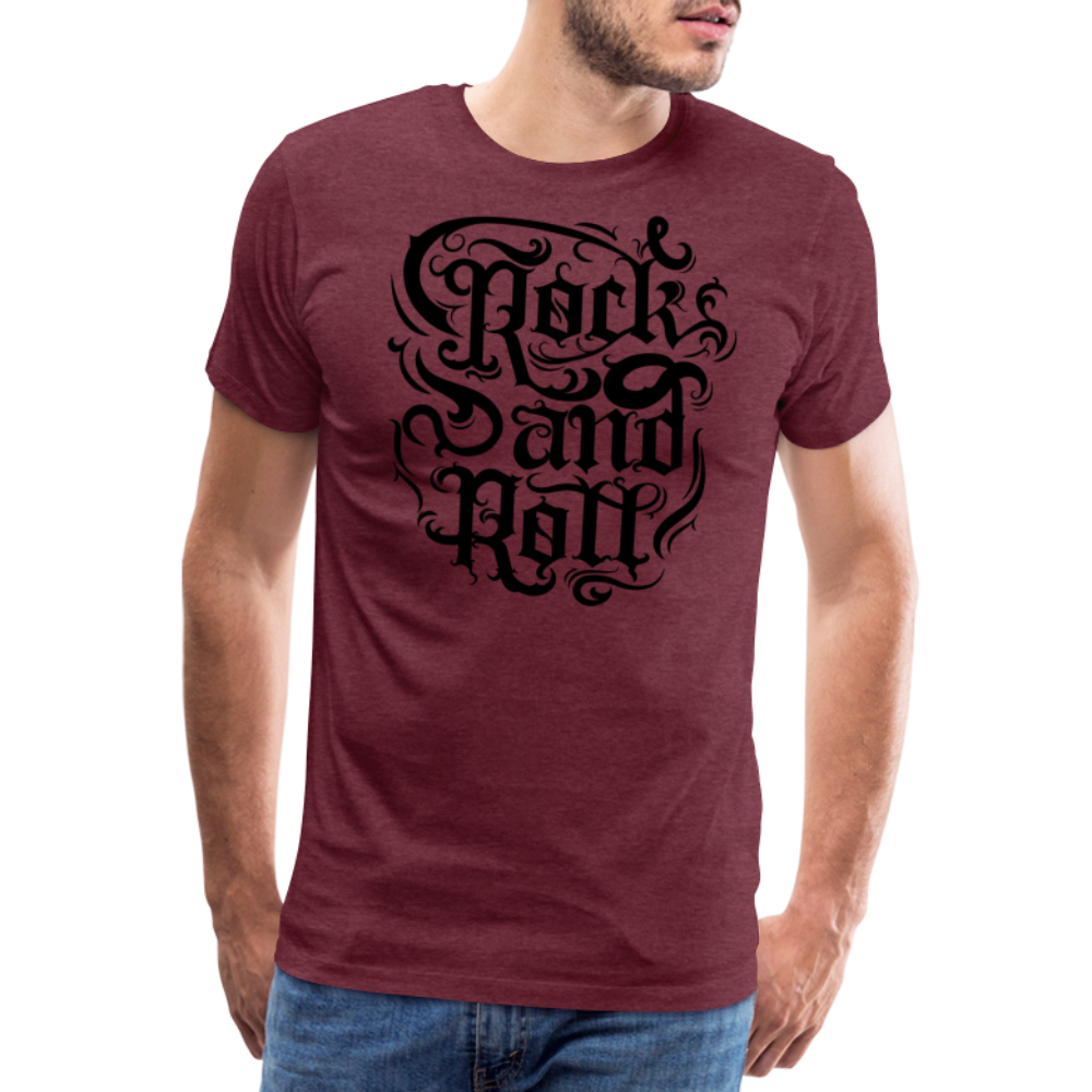 Rock and Roll 3 Premium T-Shirt Herren - Bordeauxrot meliert