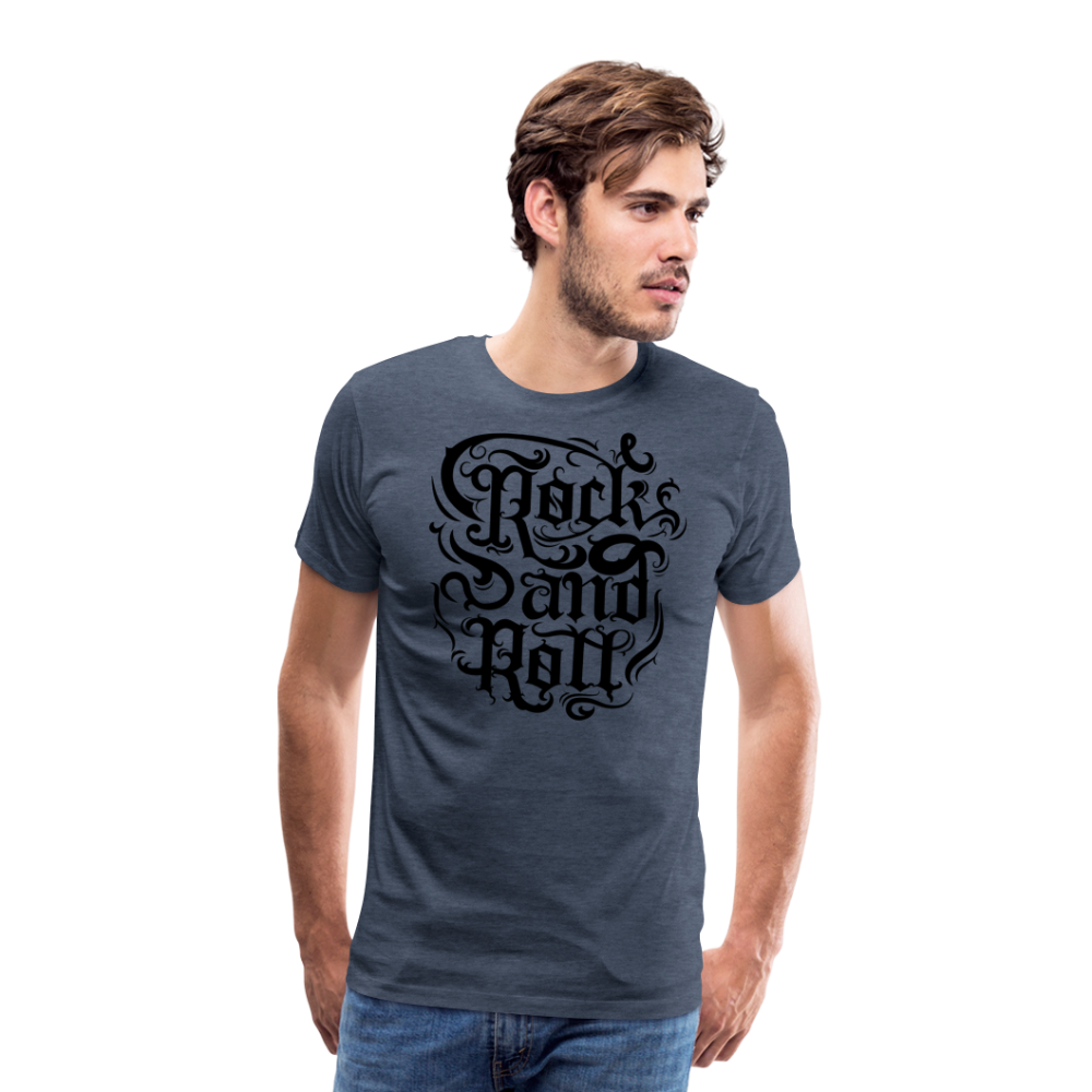 Rock and Roll 3 Premium T-Shirt Herren - Blau meliert