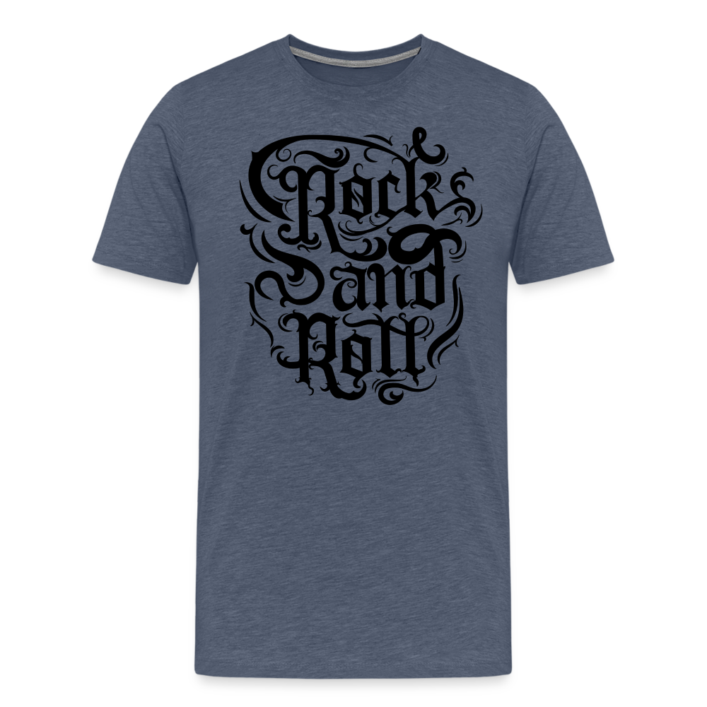 Rock and Roll 3 Premium T-Shirt Herren - Blau meliert