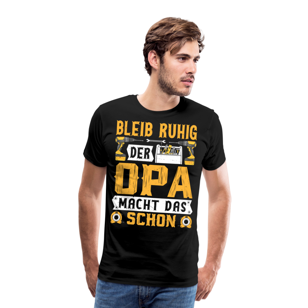 Opa macht das schon lustiges Premium T-Shirt Herren - Schwarz
