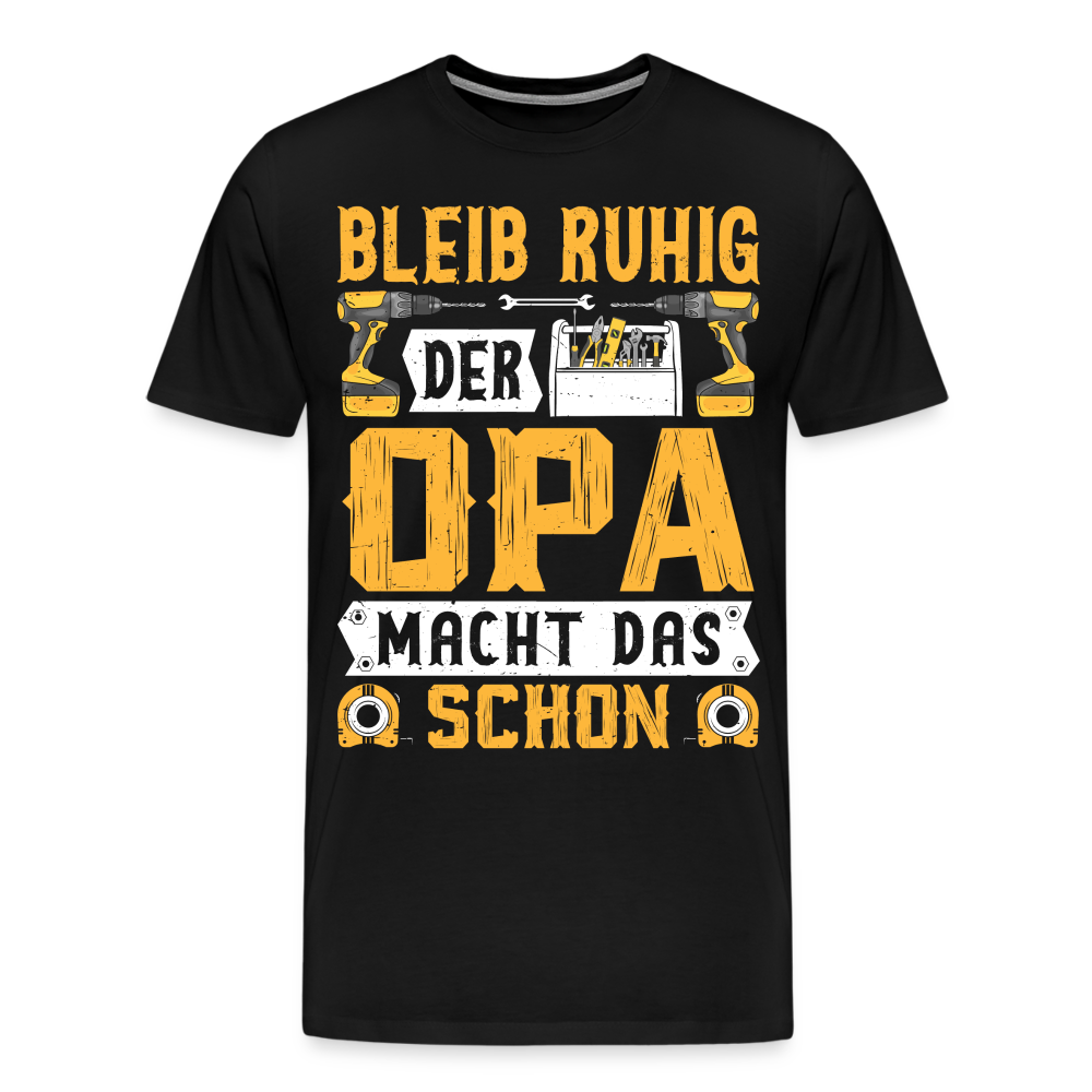 Opa macht das schon lustiges Premium T-Shirt Herren - Schwarz