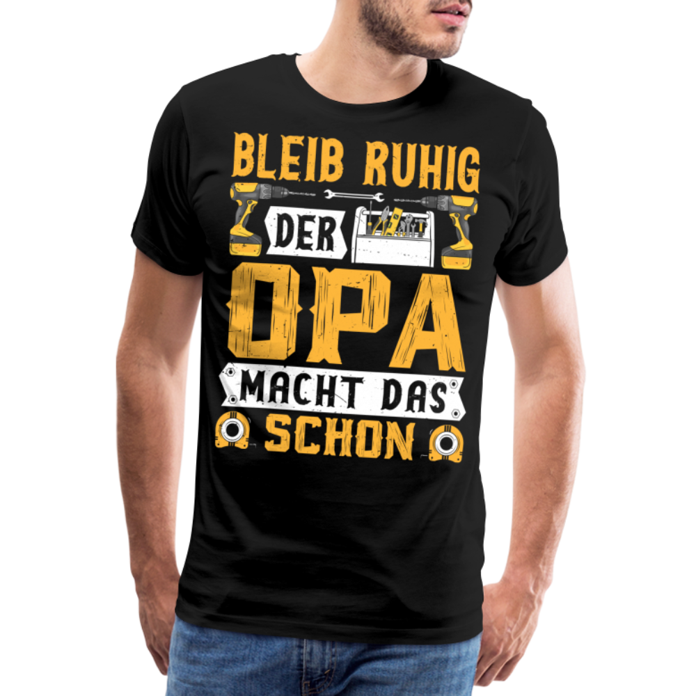 Opa macht das schon lustiges Premium T-Shirt Herren - Schwarz