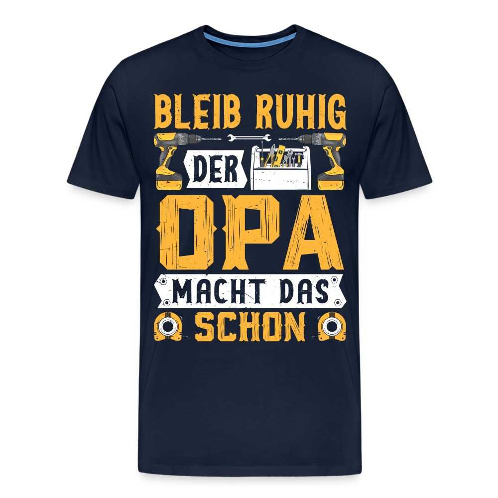 Opa macht das schon lustiges Premium T-Shirt Herren - Navy