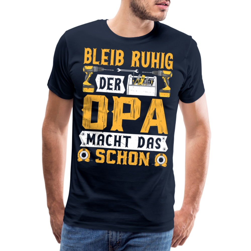 Opa macht das schon lustiges Premium T-Shirt Herren - Navy